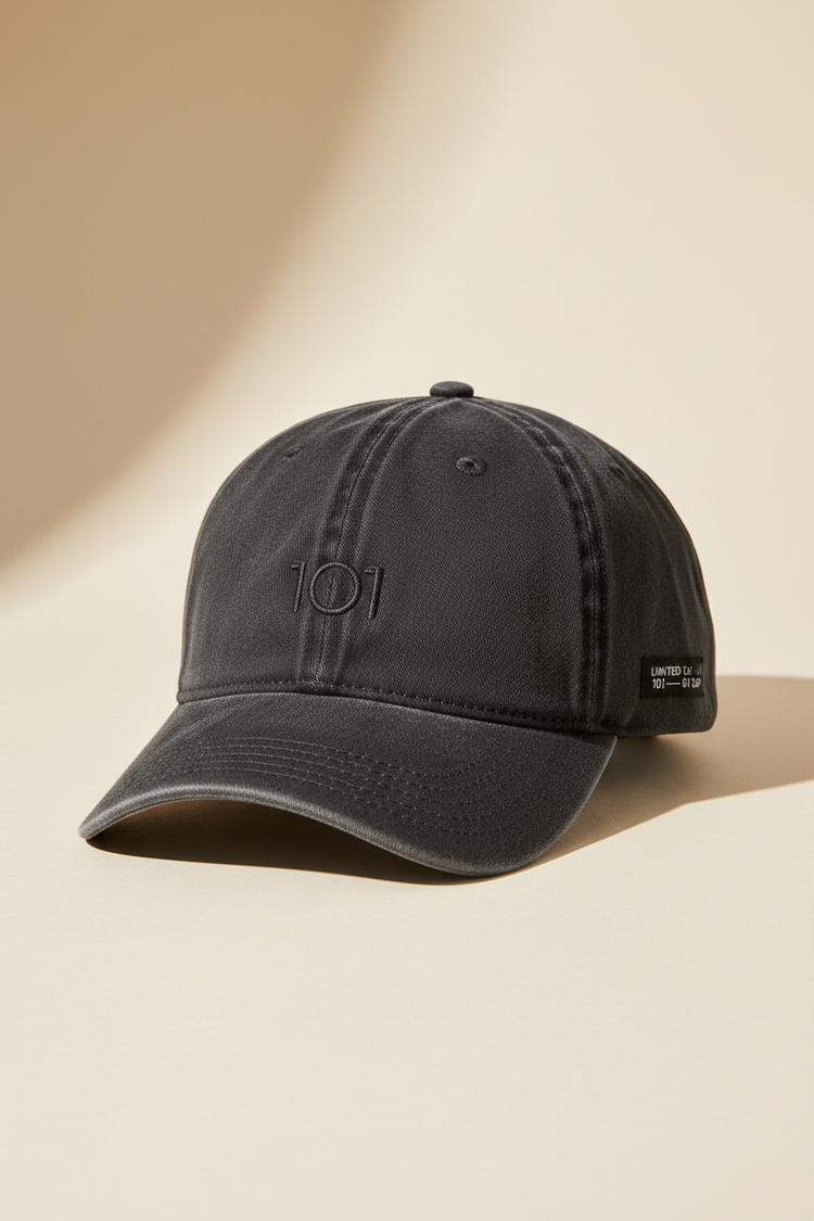 LIMITED 101 01 CAP front view — embroidered 101