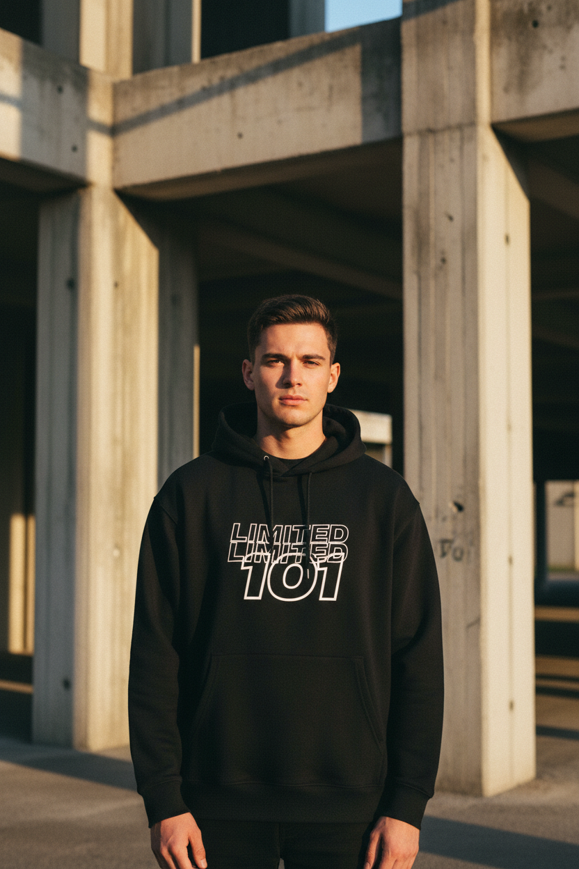 The 101 Core Hoodie by LIMITED 101 — lifestyle editorial campaign